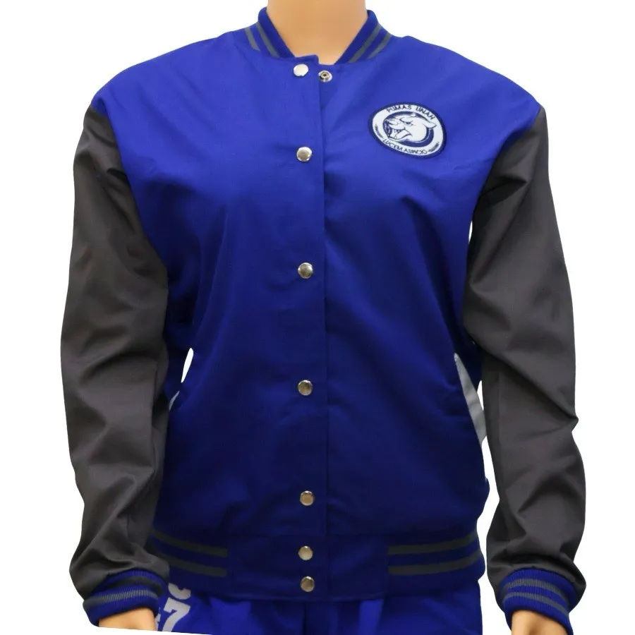 [55026-013] AMBER'S Chumpa Azul royal (varios logos) (Mangas grises, XS)